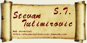 Stevan Tulimirović vizit kartica